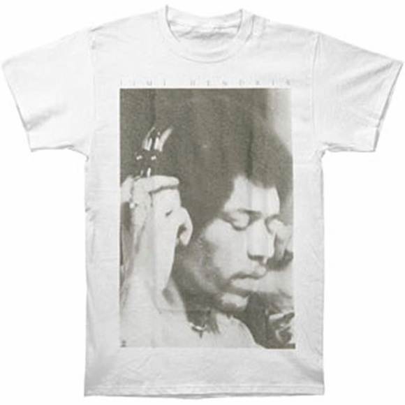 Jimi Hendrix Tops - Jimi Hendrix White Graphic Short Sleeve T-Shirt